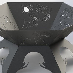 File DXF con cervi e pesci esagonali e branzini, pronti per il taglio con macchine CNC, laser e plasma