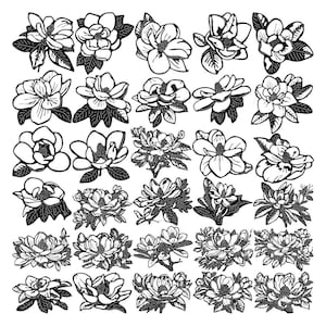 Archivos DXF SVG de flor de magnolia del sur cortados con láser CNC