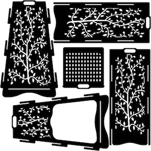 Árbol portátil plegable vertical para fogatas: archivos DXF cortados y listos para máquinas CNC, corte por láser y corte por plasma.