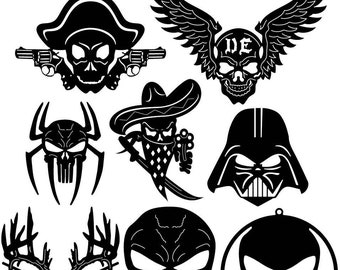 Skull Designs: CNC-laser- och plasmaskärningsfiler (DXF, SVG)