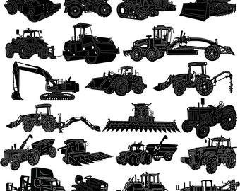 Heavy Duty Construction and Agricultural Machinery-DXF files and SVG cut ready for cnc machines, laser cutting and plasma cutting