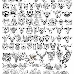 Geometric Animals-DXF files and SVG cut ready for cnc machines, laser cutting and plasma cutting