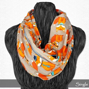 Gentlemen Foxes Bonding Scarf for Small Pets with Hidden Fleece Pocket Gray and Orange Cotton Bond Pouch image 4