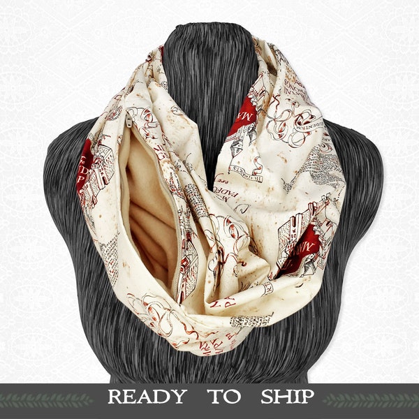 Marauders Map Bonding Scarf for Small Pets ~ Made with Officially Licensed Harry Potter Fabric