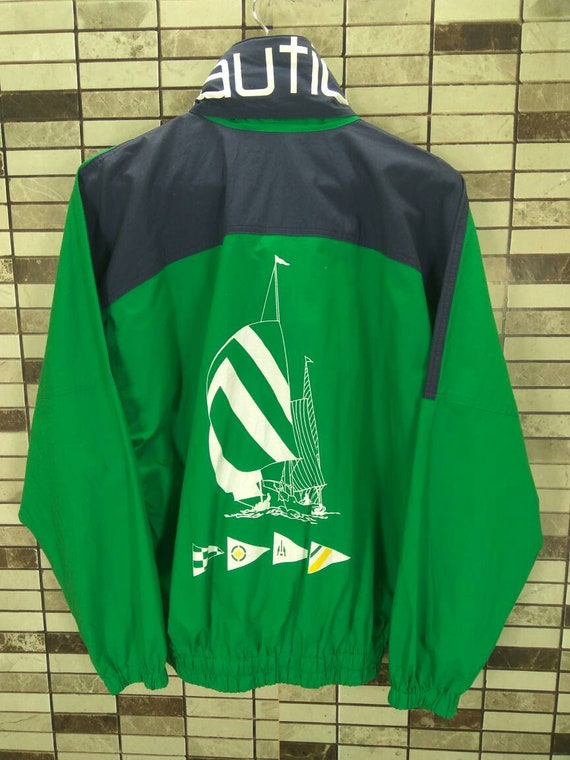 90s NAUTICA Sailing Gear Nautica Spell Out Green J