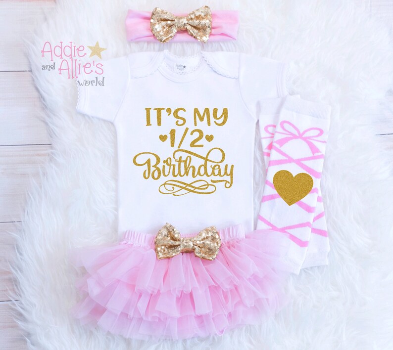 Baby Girl Half Birthday Outfit Baby Girl 1/2 Birthday Etsy