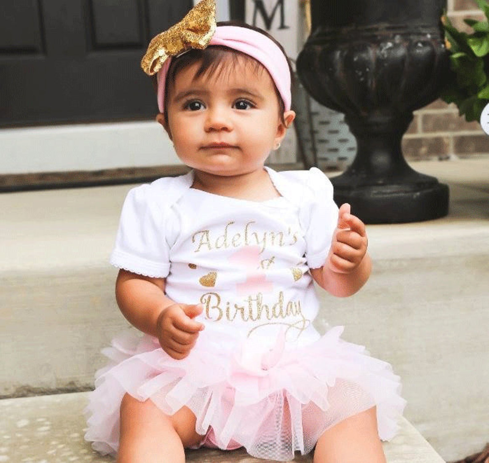 Personalized First Birthday Outfit Custom Baby Girl 1st Etsy