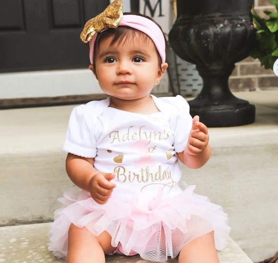 Personalized First Birthday Outfit Custom Baby Girl 1st Etsy