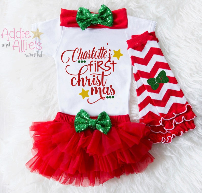 Baby First Christmas Outfit, Baby First Christmas Bodysuit, Baby Christmas Tutu, My First Christmas, Baby First Christmas Outfit Girl 