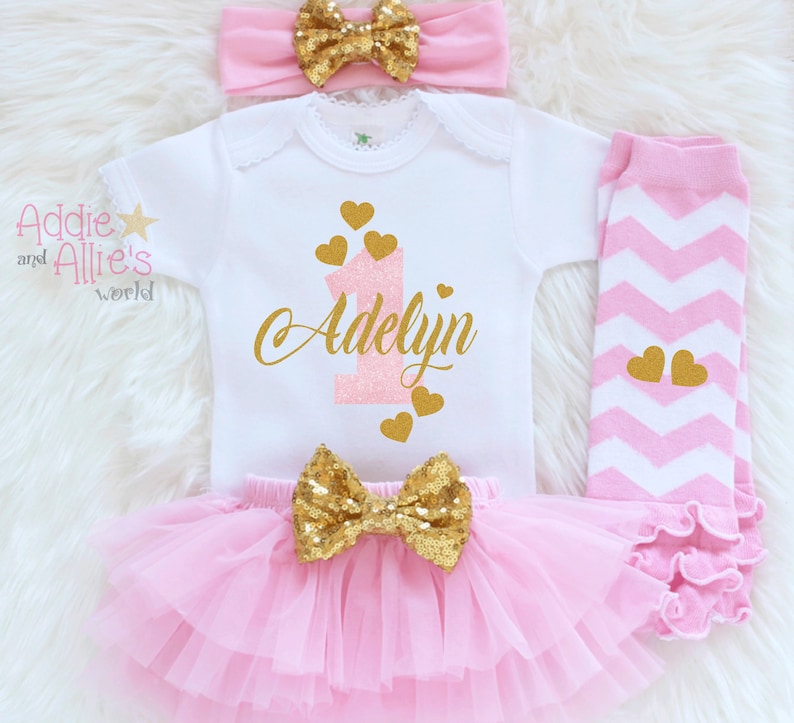 Personalized First Birthday Outfit Custom Baby Girl 1st Etsy