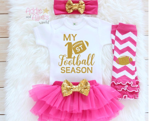 Baby Girl Football Tutu Baby Girls Football Outfit Girls Football Season Shirt Tutus and Touchdowns Sunday Football Outfit Football Season 