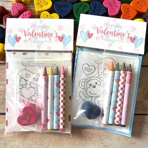 Personalized Valentine&#39;s Day Color Packs for Children - Perfect Classroom Favors and Gifts