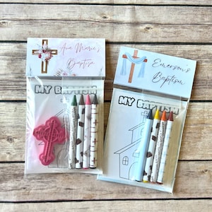 Personalized Baptism Coloring Gifts - Religious Keepsakes for Kids - Kids Favors & Activities - Baptism Celebrations for kids