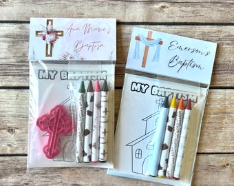 Personalized Baptism Coloring Gifts - Religious Keepsakes for Kids - Kids Favors & Activities - Baptism Celebrations for kids