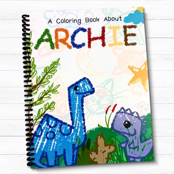 Personalized Dinosaur Coloring Book | Name Activity Book Gift for Kids