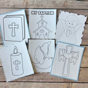 Personalized Baptism Coloring Gifts Religious Keepsakes for Kids Kids Favors & Activities Baptism Celebrations for kids image 4