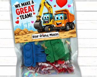 Personalized Construction Valentine Cards | Non Candy Classroom Gift