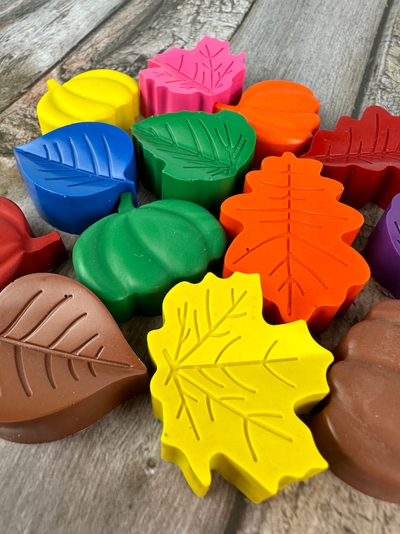 Pumpkin & Leaf Crayons: Whimsical Fall Birthday Party Favors