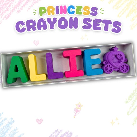 Personalized Princess Name Crayons for Kids | Custom Toddler Gift