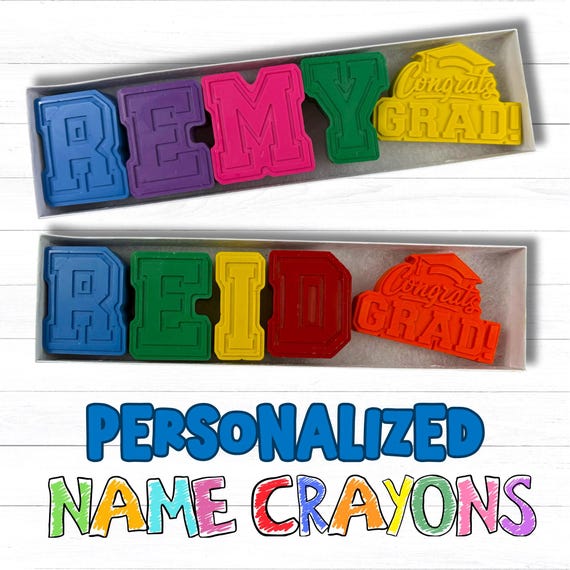 Personalized Name Crayons | Preschool Kindergarten Graduation Gift | Kids Grad Favor