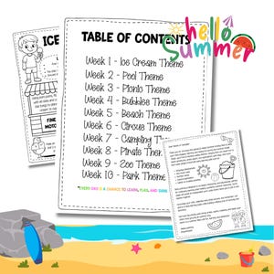 Personalized Summer Activity Book for Kids - 10 Week Learning Workbook - Preschool Fine Motor, Language, Science, Number Fun - Ages 3-5