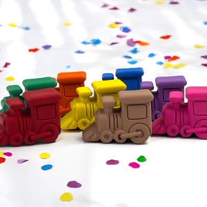 Train Crayon Favors for Kids - Fun & Colorful Birthday Gifts, Thank You Favors, and Train-Themed Party Supplies