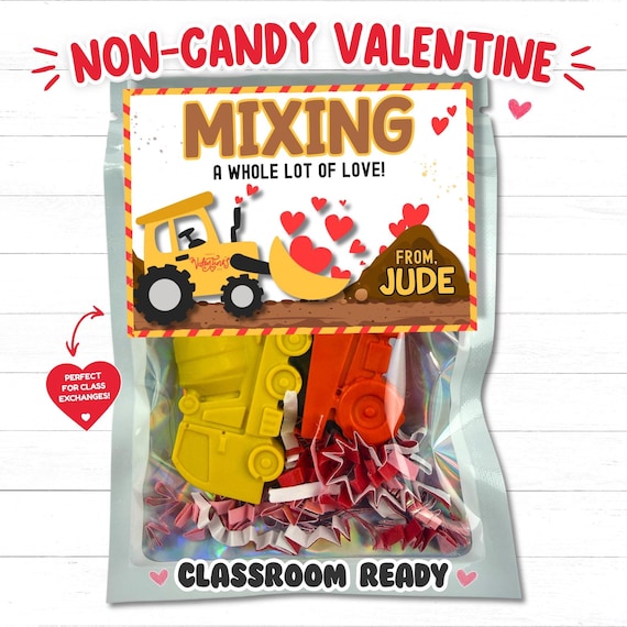 Personalized Construction Valentines for Kids | Non Candy Classroom Exchange