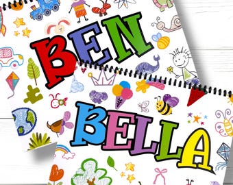 Personalized Kids Name Color Books - Coloring Fun Activity Pages - Unique Kids Gifts for Birthdays and Holidays - Name Activity Books