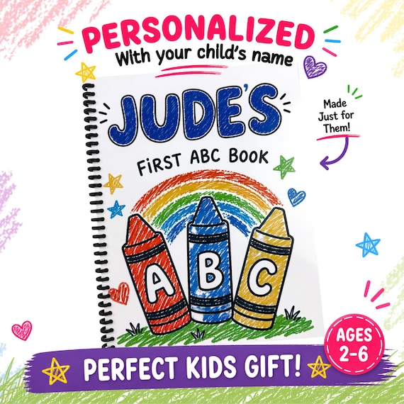 Personalized ABC Book for Toddlers with Crafts | First Alphabet Learning Book