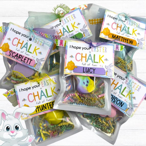 Pastel Easter Chalk Gift: Personalized Kids' Basket Filler