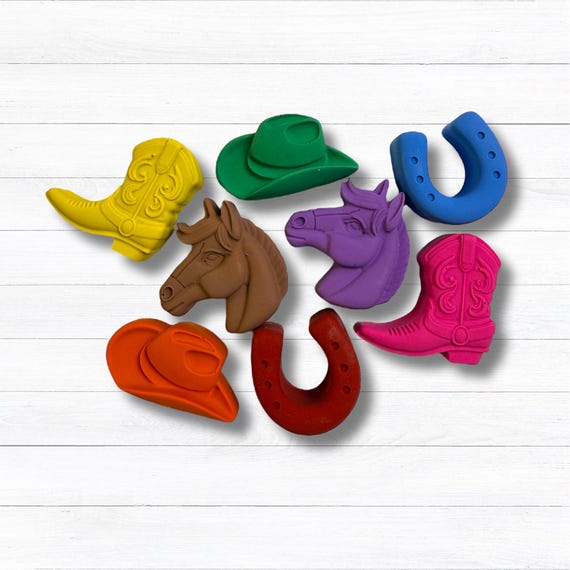 Cowboy Crayons - Ideal Kids Party Favors for Western-Themed Birthdays and Classroom Gifts