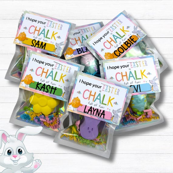 Pastel Easter Chalk Gift: Personalized Kids' Basket Filler