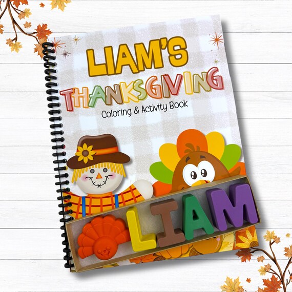 Personalized Thanksgiving Kids Coloring Book: Activity Pages