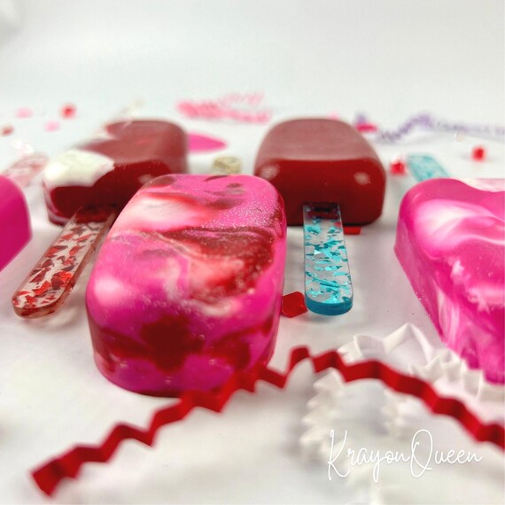 Ice Cream Valentine Crayons - Personalized Kids' Class Favors for Valentine's Day Exchange