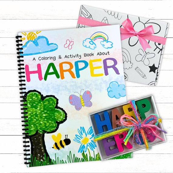 Personalized 3rd Birthday Gift, Custom Name Crayons and Coloring Book Set for Kids