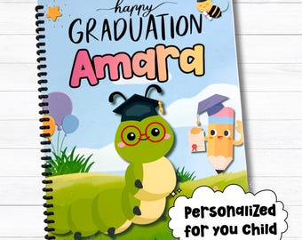 Libro para colorear de graduación personalizado / Regalo con nombre para niños / Graduación de preescolar y jardín de infantes