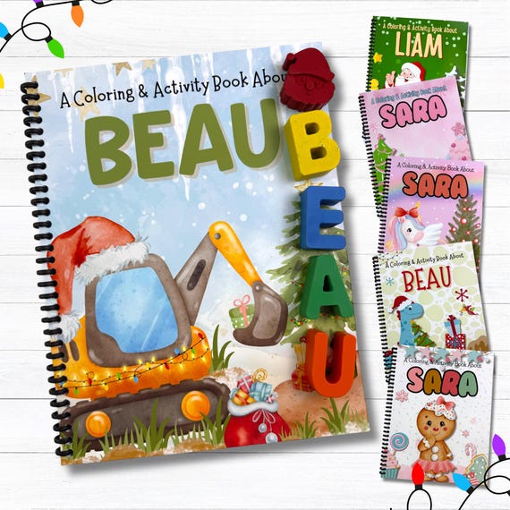 Personalized Christmas Coloring Book: Kids' Activity Pad & Crayon Set
