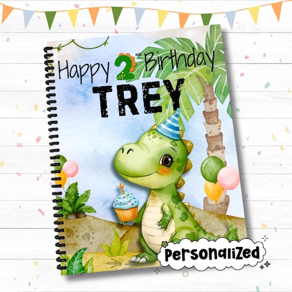 Personalized Dinosaur Birthday Coloring Book | Custom Name Activity Book for Boys