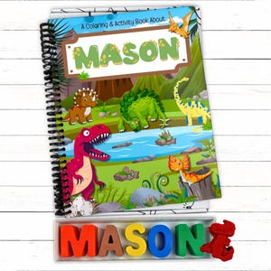 Personalized Dinosaur Coloring Book: Activity Workbook with Custom Name Crayons