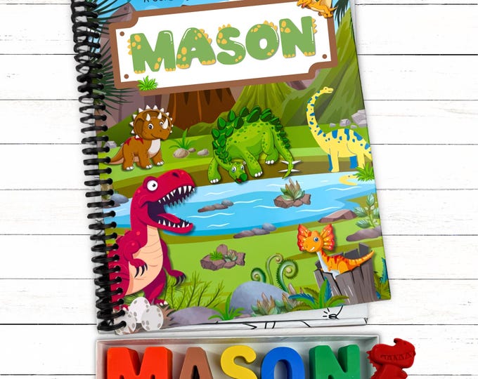 Personalized Dinosaur Coloring Book: Activity Workbook with Custom Name Crayons