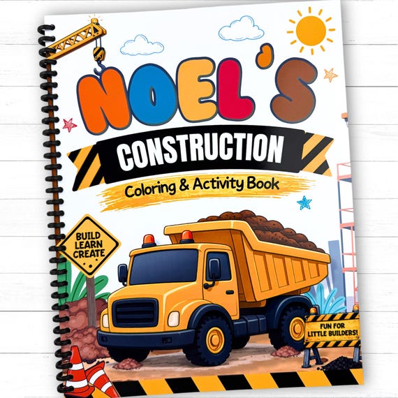 Personalized Construction Activity Book for Kids | Ages 2-6