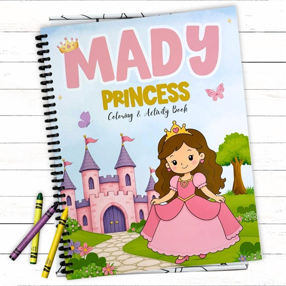 Princess Coloring Activity Book for Girls | Personalized Kids Gift