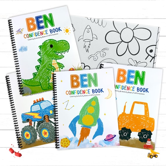 Personalized Boys Confidence Coloring Book Custom Name ABC Affirmations Workbook