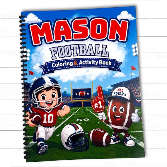 Personalized Football Activity Book for Kids | Custom Football Gift