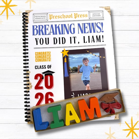 Personalized Kindergarten Graduation Coloring Book and Crayons Set - Perfect Graduation Gift for Kids - Preschool Graduation Keepsake