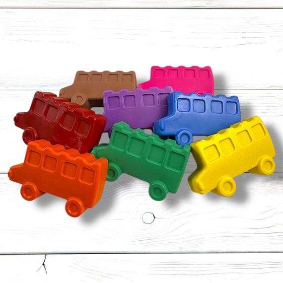 Personalized Bus Crayons: Handmade Birthday Party Favors