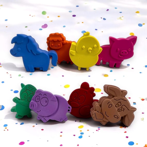 Farm Animal Crayons: Colorful Kids Birthday Party Favors