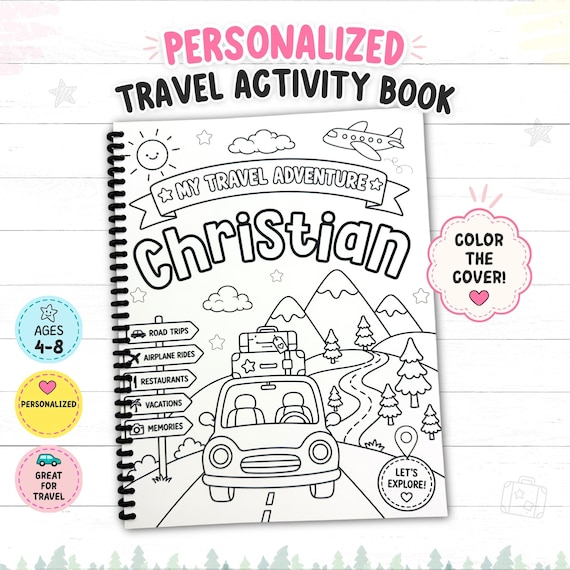 Personalized Travel Activity Book for Kids | Road Trip Fun