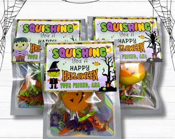 Personalized Halloween Squishies: Classroom Treats & Party Favors