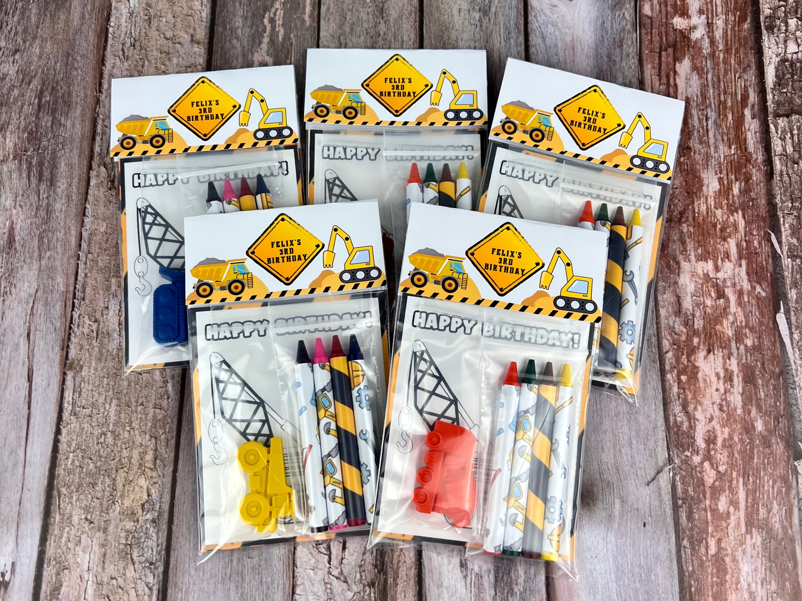 Construction Mini Color Packs. Personalized. Party Favors. Kids Gifts.  Class Favors. Truck Crayons. Dump Truck Crayons. Birthday Favors. 